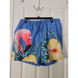 Caribbean Sunwear Mens Bathing Trunks Size XL Hawaiian Print